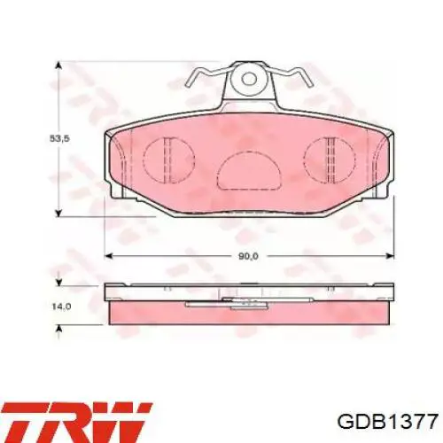GDB1377 TRW колодки тормозные задние дисковые