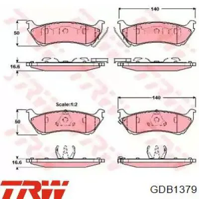 Задние тормозные колодки GDB1379 TRW