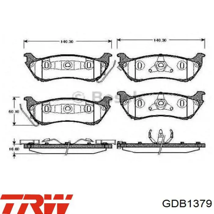 Колодки дисковые  TRW GDB1379 цена, от 32.16 USD