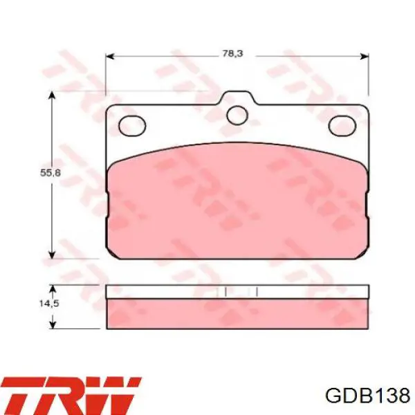 Колодки TRW GDB138 цена, от 9.39 USD