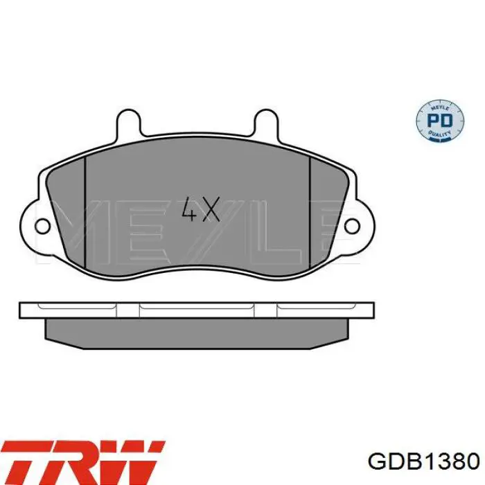 Купить GDB1380 TRW Колодки тормозные