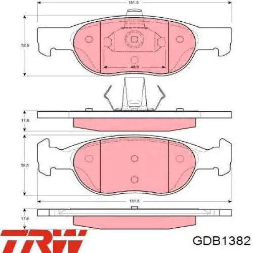 Передние тормозные колодки 9948410 Fiat/Alfa/Lancia