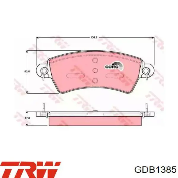GDB1385 TRW колодки тормозные передние дисковые