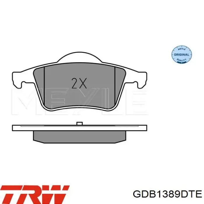 Колодки гальмові задні, дискові GDB1389DTE TRW