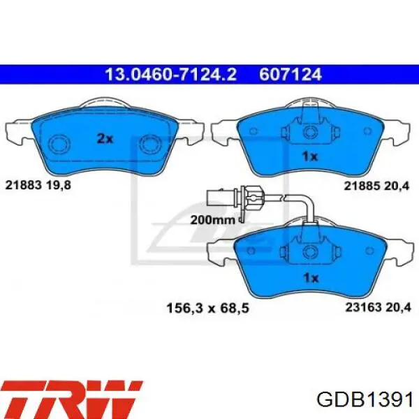 Тормозные колодки TRW GDB1391