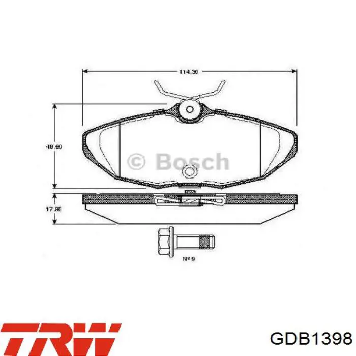 GDB1398 TRW Колодки тормозные дисковые комплект