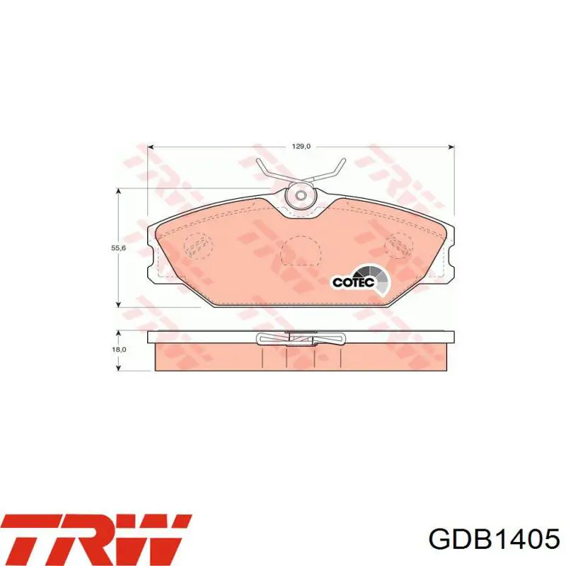 GDB1405 TRW Колодки передние