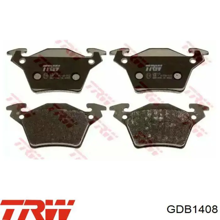 GDB1408 TRW колодки тормозные задние дисковые