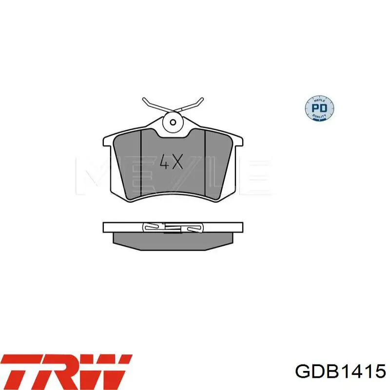 Задние тормозные колодки GDB1415 TRW