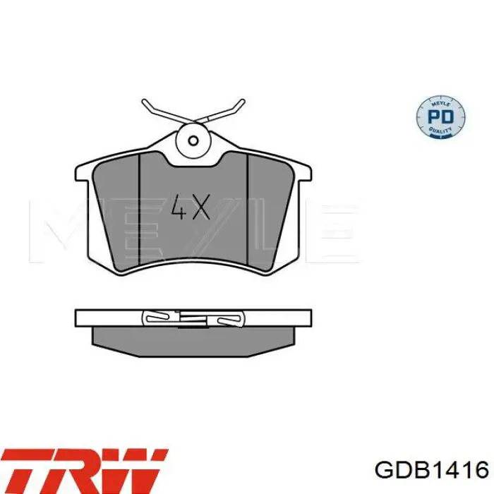 Задние тормозные колодки 1J0698451A VAG