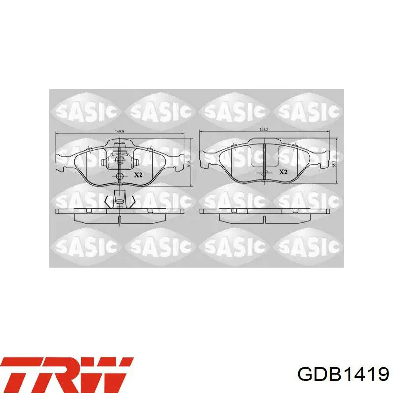 Передние тормозные колодки GDB1419 TRW