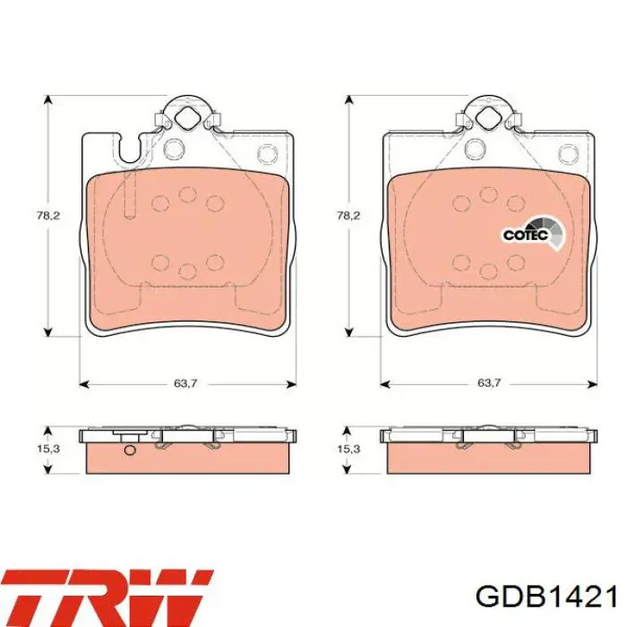 GDB1421 TRW Колодки тормозные дисковые комплект
