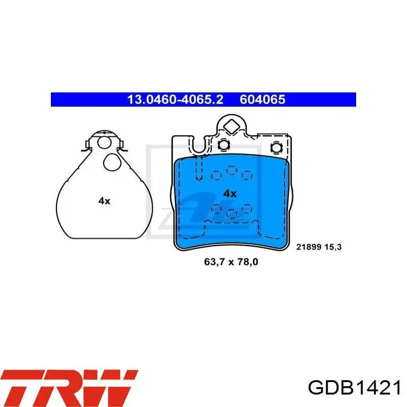 Купить GDB1421 TRW Колодки тормозные задние, дисковые