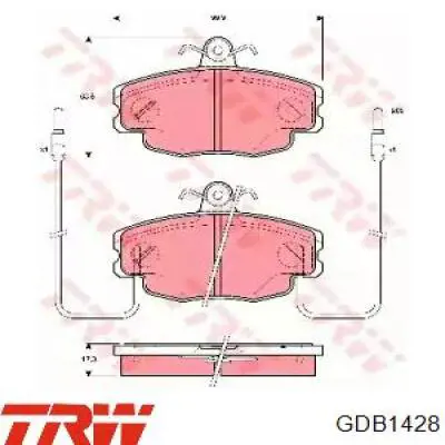 GDB1428 TRW колодки тормозные передние дисковые