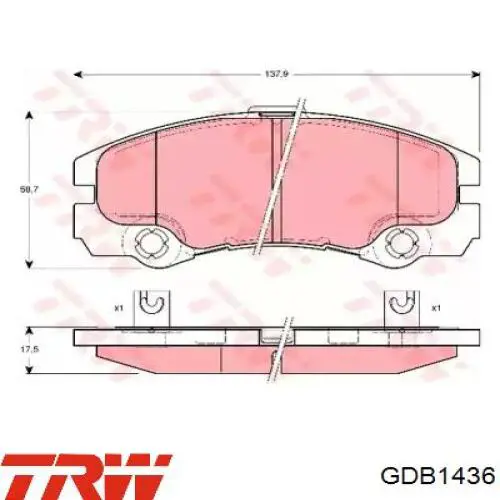 Передние тормозные колодки GDB1436 TRW