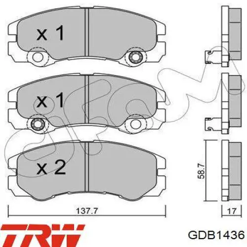 Купить GDB1436 TRW Колодки тормозные