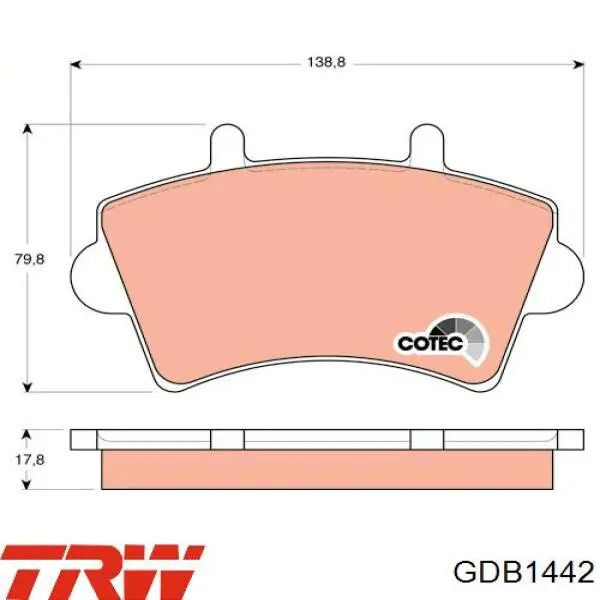 Передние тормозные колодки GDB1442 TRW