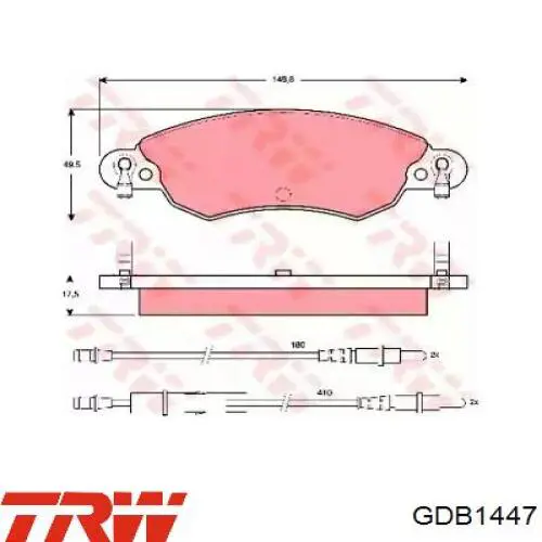 Передние тормозные колодки GDB1447 TRW