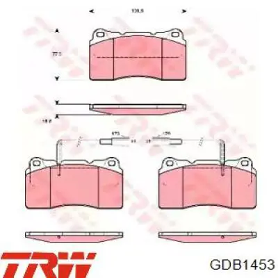 Передние тормозные колодки GDB1453 TRW