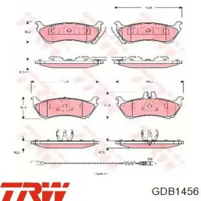 Задние тормозные колодки GDB1456 TRW