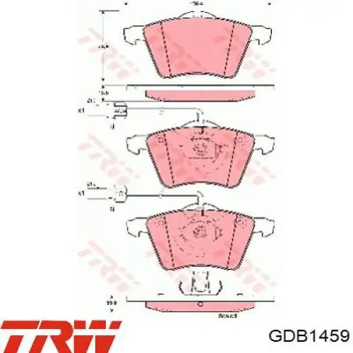 Передние тормозные колодки GDB1459 TRW