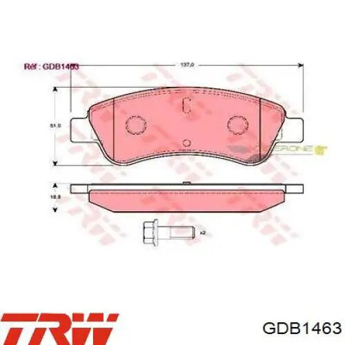 GDB1463 TRW Колодки передние