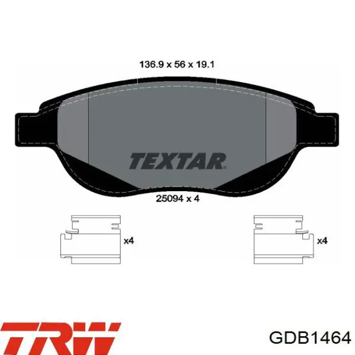 Колодки TRW GDB1464 цена, от 17.30 USD