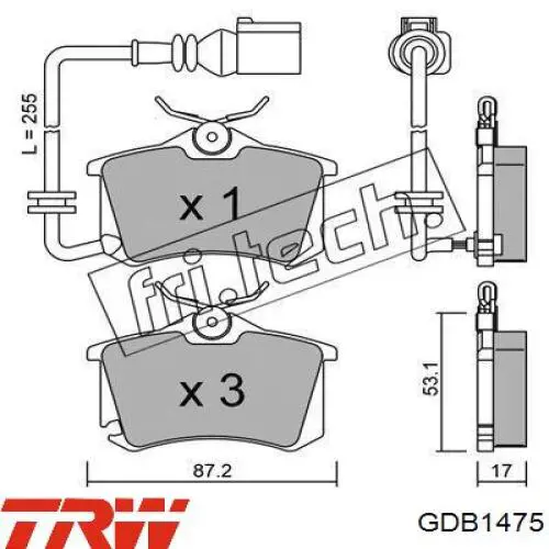 Задние дисковые колодки Lucas GDB1475