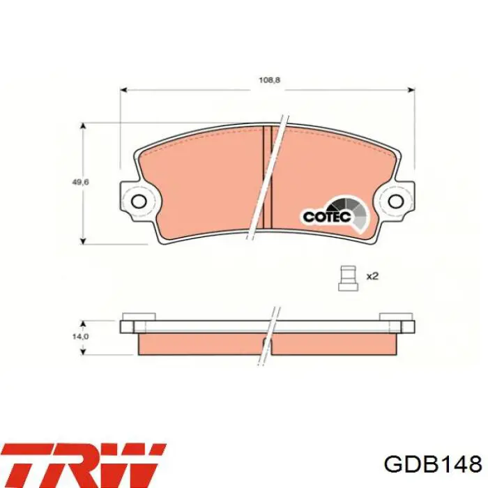 Купить GDB148 TRW Колодки тормозные