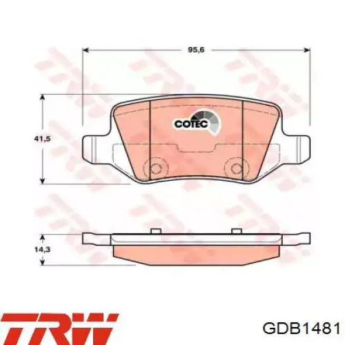 GDB1481 TRW Колодки тормозные дисковые комплект