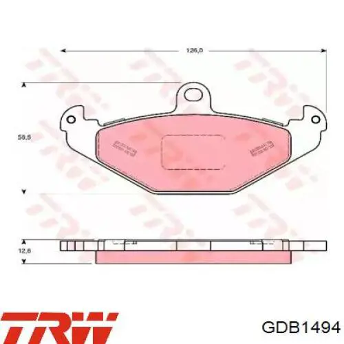 Задние тормозные колодки GDB1494 TRW