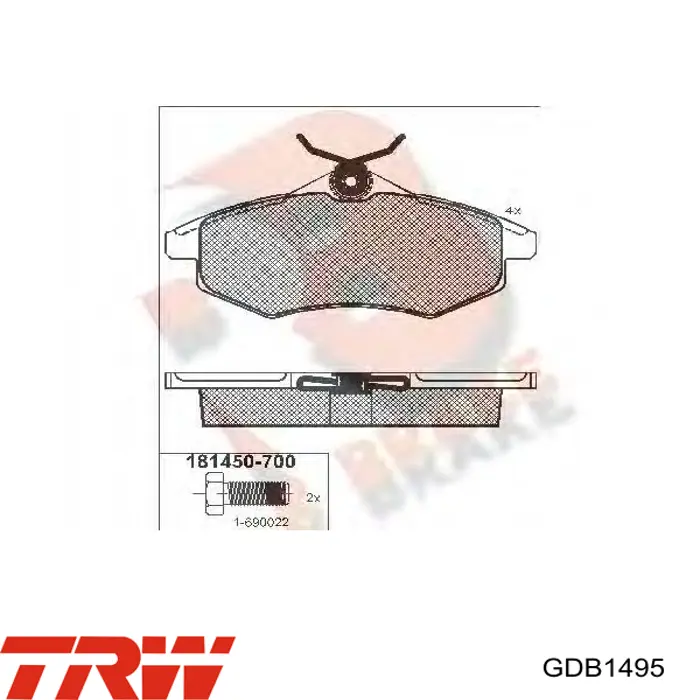 Передние тормозные колодки GDB1495 TRW
