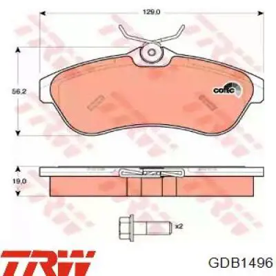 GDB1496 TRW Колодки передние
