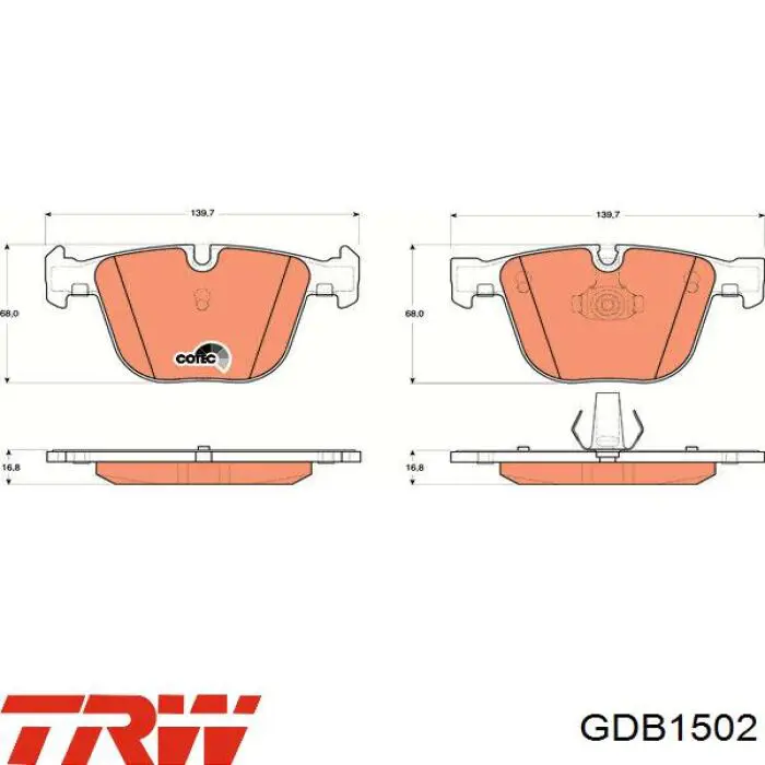 GDB1502 TRW Колодки тормозные дисковые комплект