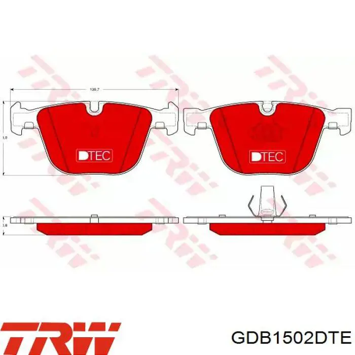GDB1502DTE TRW колодки тормозные задние дисковые