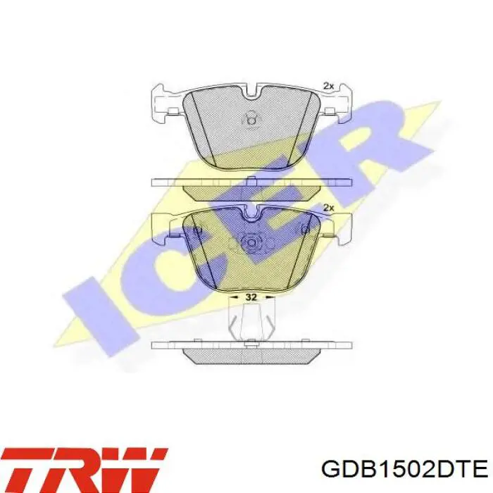 Купить GDB1502DTE TRW Колодки тормозные задние, дисковые