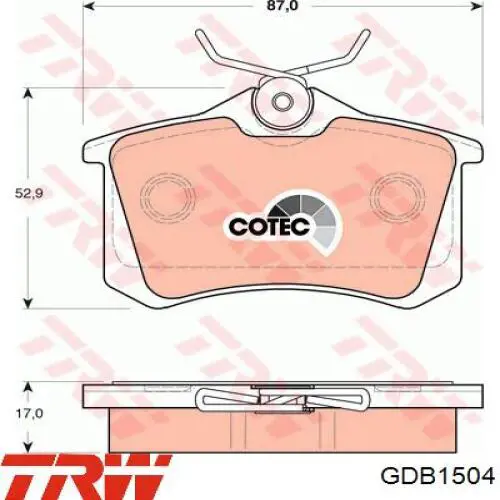 Купить GDB1504 TRW Колодки тормозные задние, дисковые
