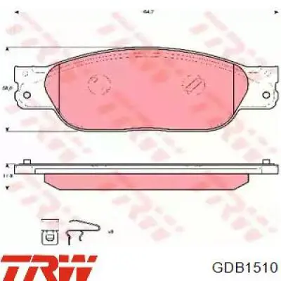 GDB1510 TRW колодки тормозные передние дисковые