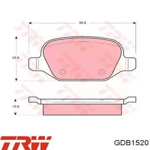 GDB1520 TRW колодки тормозные задние дисковые