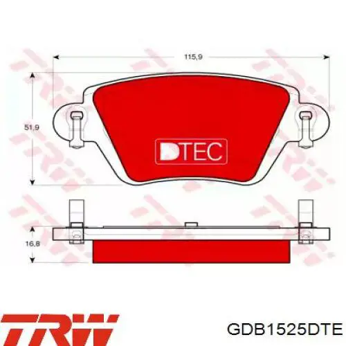 Задние тормозные колодки GDB1525DTE TRW