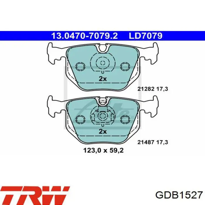 Задние тормозные колодки GDB1527 TRW