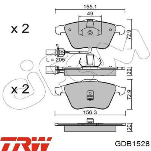 Тормозные колодки TRW GDB1528