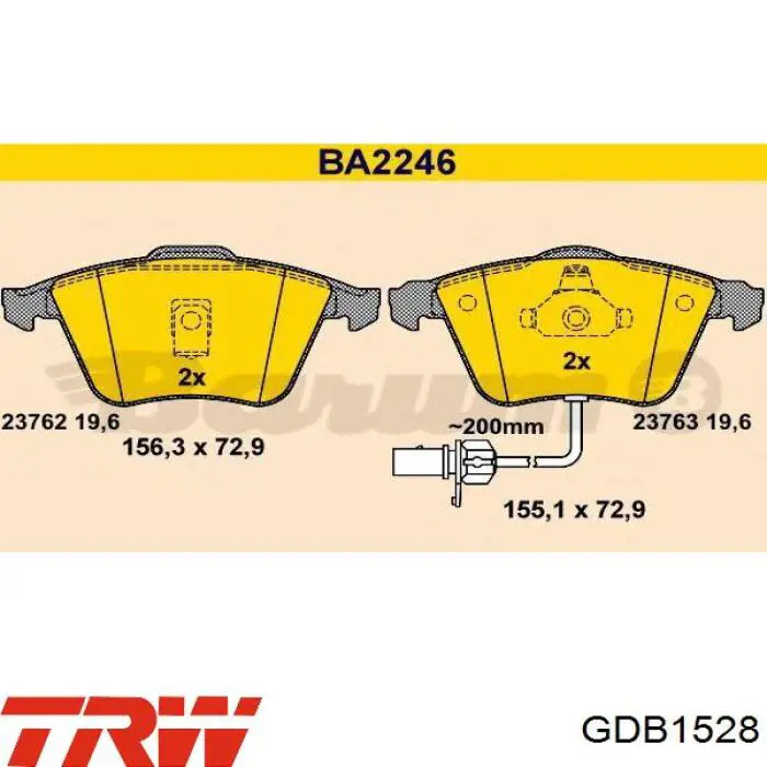 GDB1528 TRW Колодки передние