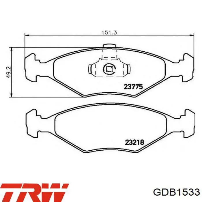 Купить GDB1533 TRW Колодки тормозные