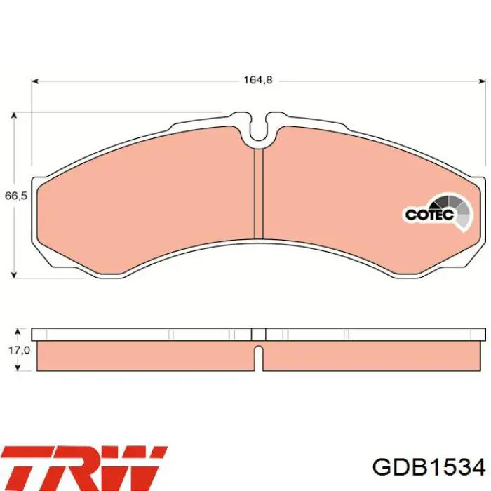 Передние тормозные колодки GDB1534 TRW