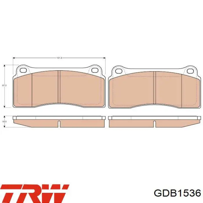 Передние тормозные колодки GDB1536 TRW