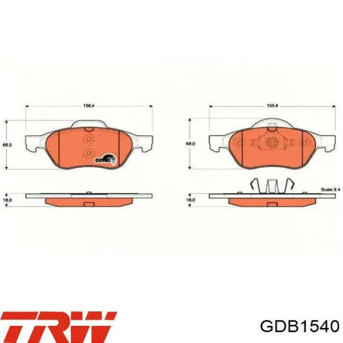 Колодки TRW GDB1540 цена, от 35.40 USD