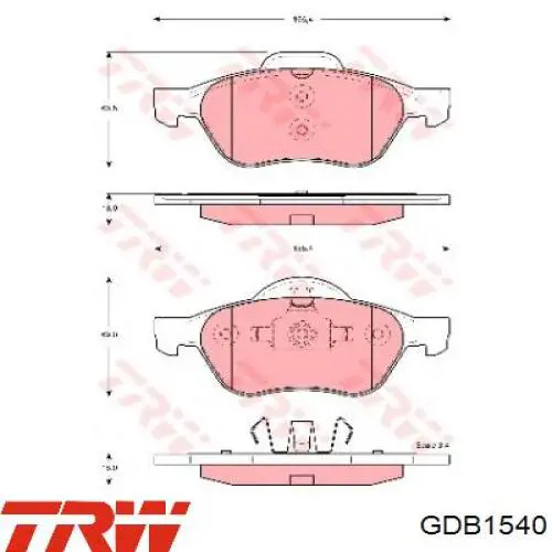 Купить GDB1540 TRW Колодки тормозные
