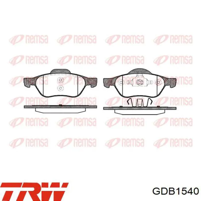 Передние тормозные колодки GDB1540 TRW