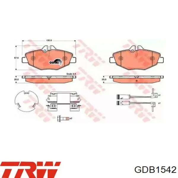 Тормозные колодки TRW GDB1542